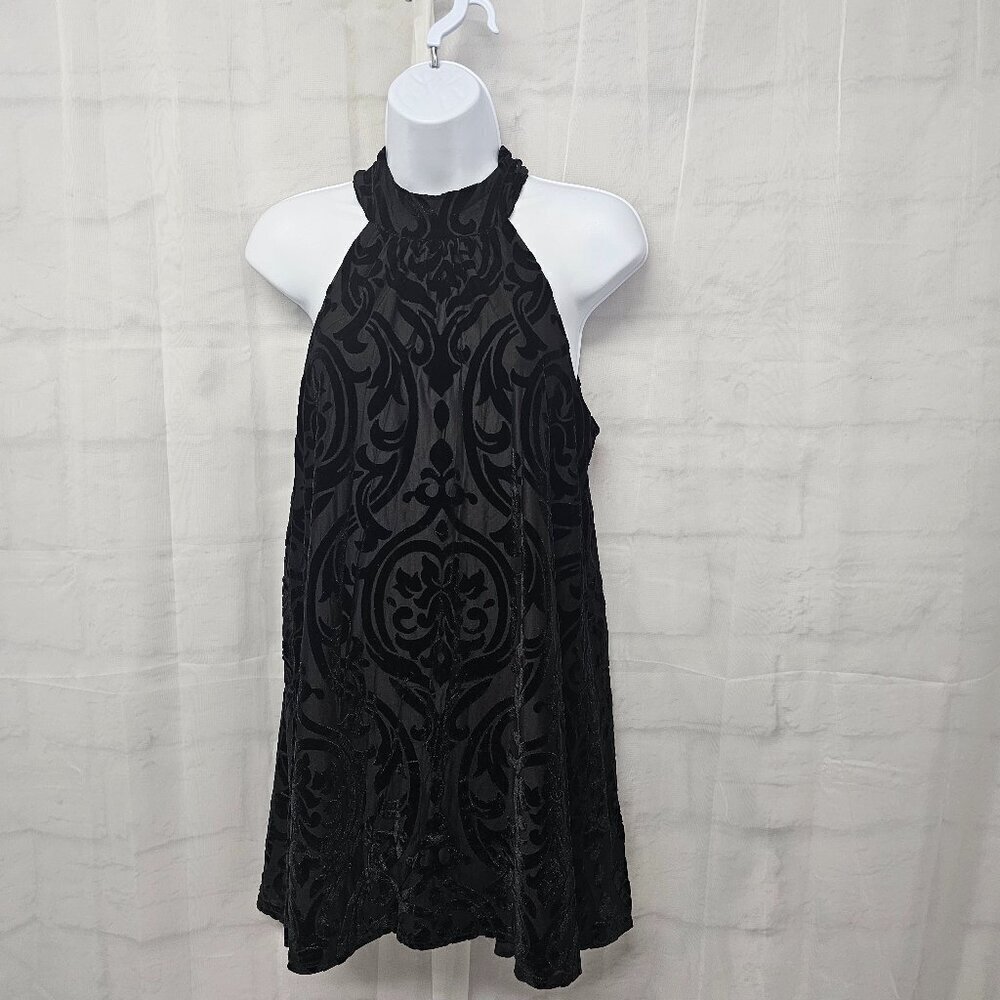 Francescas Tank Top Black Velour Goth Whimsigoth Boho S